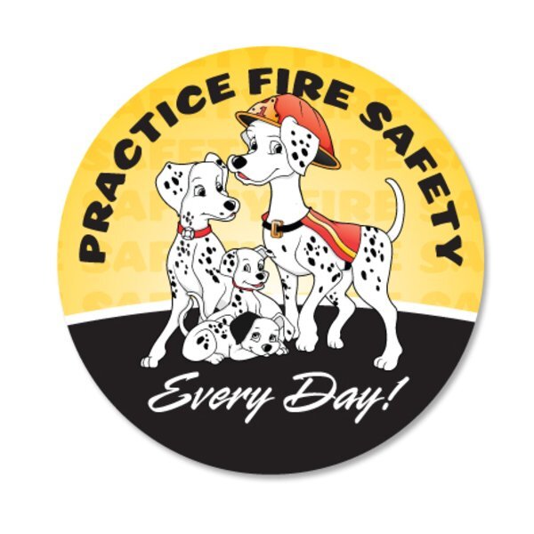 Practice Fire Safety Dalmatian Family Sticker Roll, Stock
