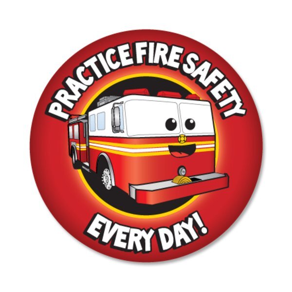 Practice Fire Safety Every Day Sticker Roll, Stock
