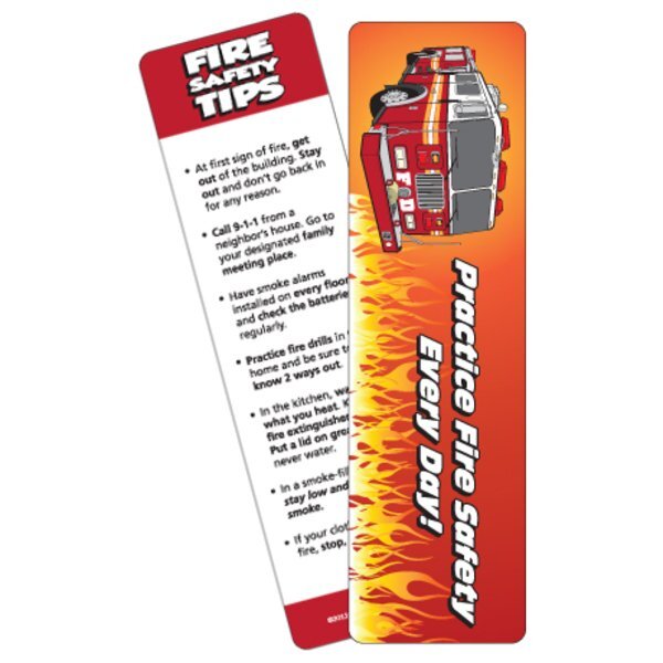 Practice Fire Safety Every Day Fire Truck Bookmark, Stock