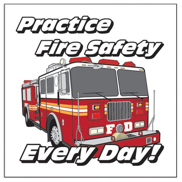 Fire Truck Practice Fire Safety Every Day Temporary Tattoo, Stock