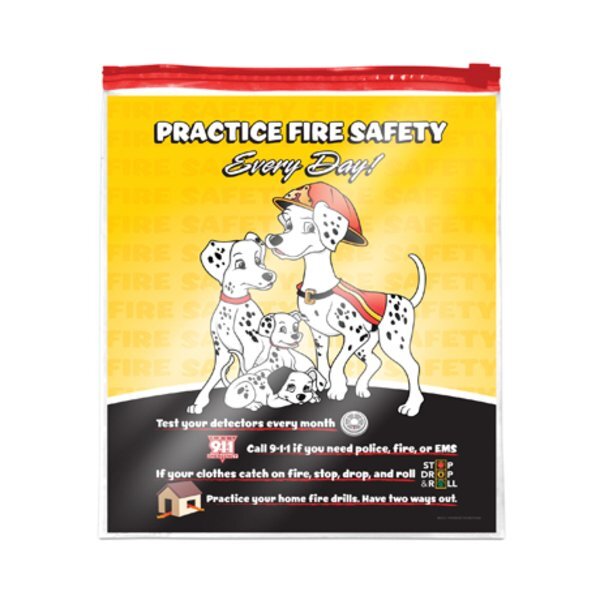 Full Color Slide Lock Bag, Practice Fire Safety Dalmatian Family, Stock