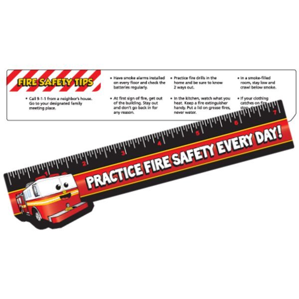 Safety Laminated Practice Fire Safety Ruler, Stock