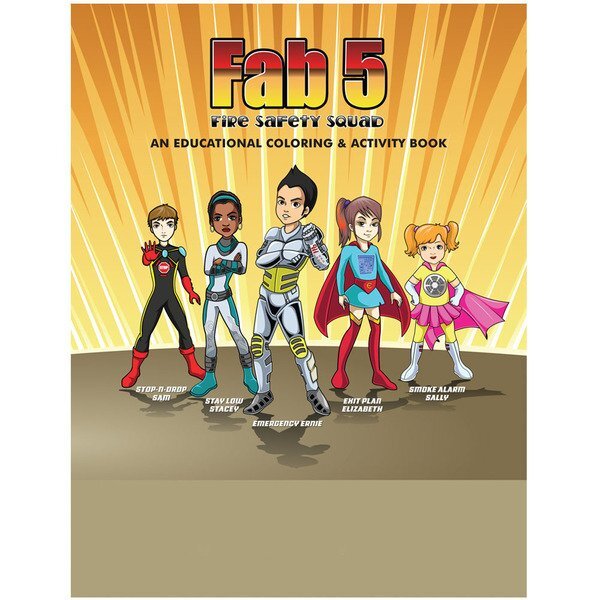 Fab 5 Fire Safety Squad Coloring Book, Stock - On Sale!