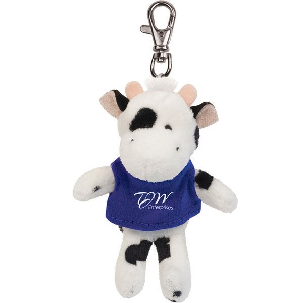 Black & White Cow Wild Bunch Plush Key Tag