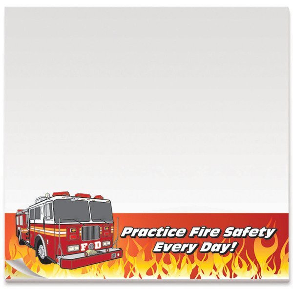 BIC® Adhesive 25 Sheet Notepad, Practice Fire Safety, 3" x 3"