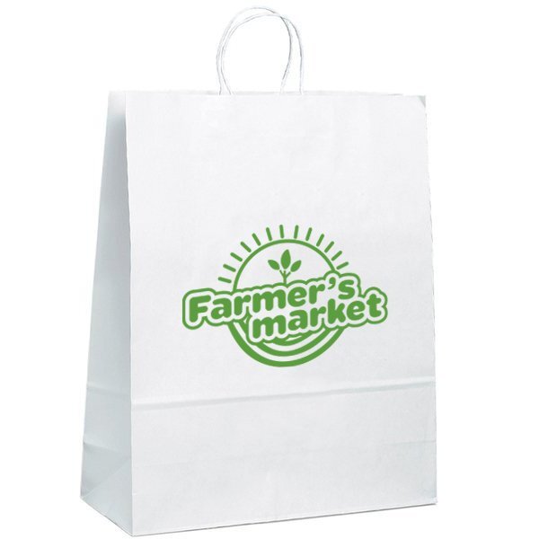 White Paper Shopper Bag, 16" x 19-1/4"