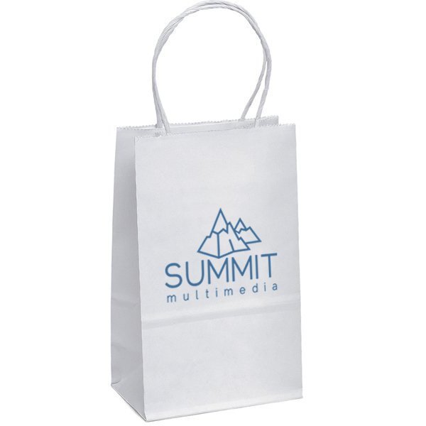 White Paper Shopper Bag, 6" x 8-1/4"
