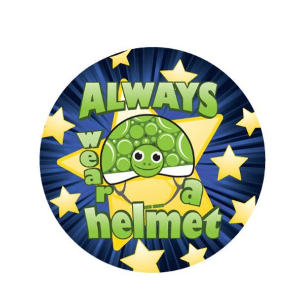 Always Wear a Helmet Sticker Roll, Stock