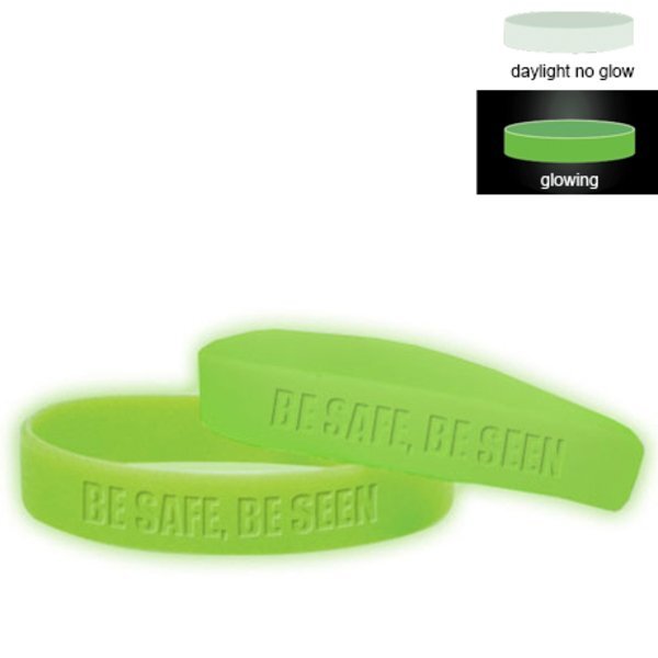 Silcone Awareness Wristband Bracelet, Glow Colors