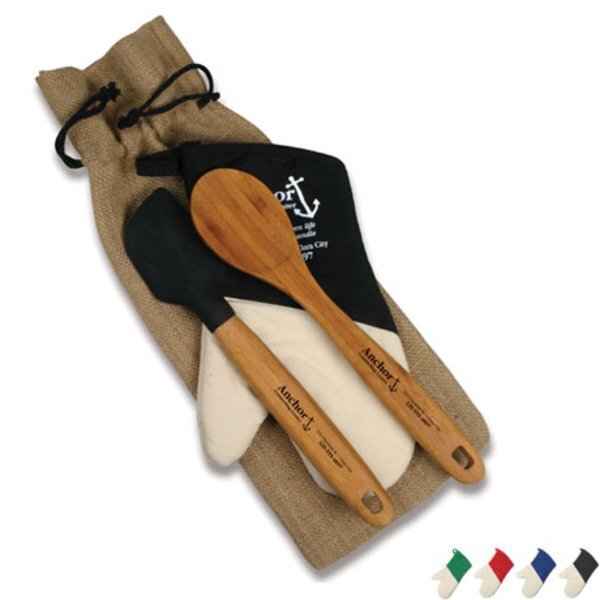 Bamboo Kitchen Gift Set w/ Oven Mitt Foremost Promotions