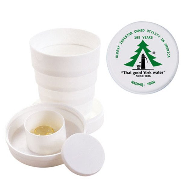 Travel Collapsible Cup with Pillbox, 3-1/2 oz.