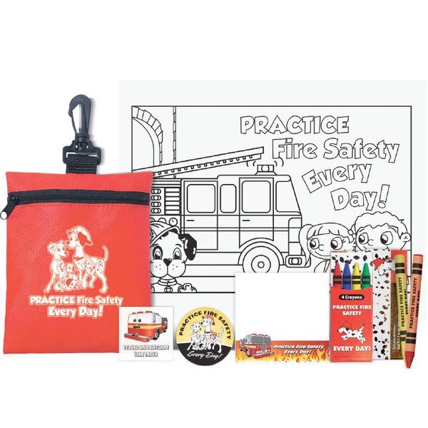 Practice Fire Safety Every Day Deluxe Zippered Clip Pouch Kit, Stock