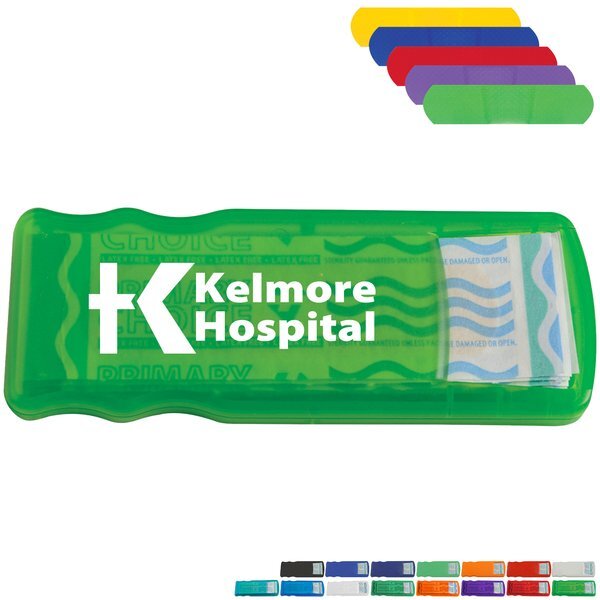 Slim Bandage Dispenser with Colored Bandages