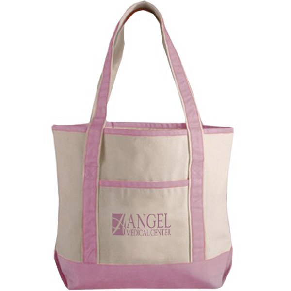 Pink Classic Cotton Canvas Boat Tote