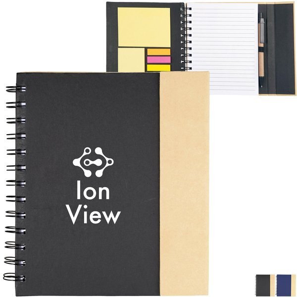 Lock It Spiral Notebook w/ Sticky Pads & Pen, 7" x 6-1/2"