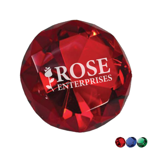 Crystal Colored Diamond Paperweight