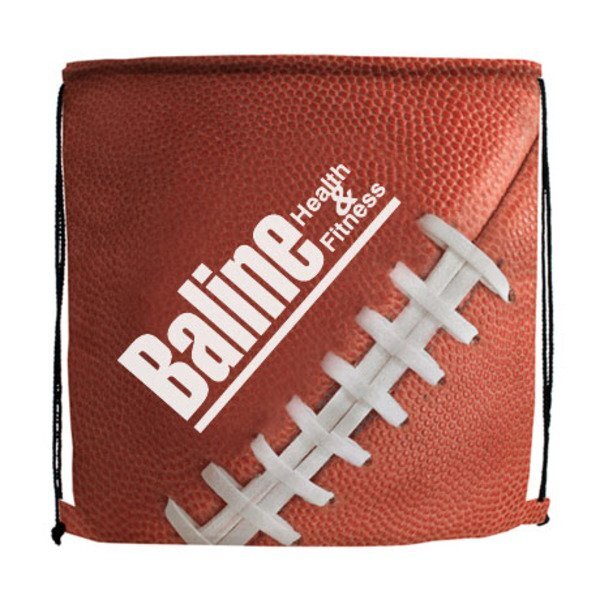 Football Style 210D Polyester Drawstring Backpack