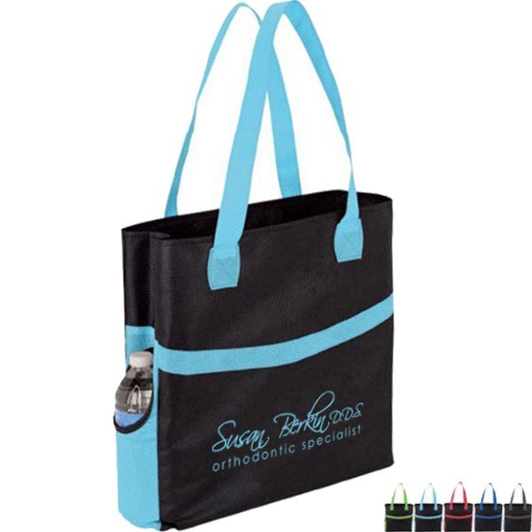 Swoop Color Accent Non-Woven Tote Bag