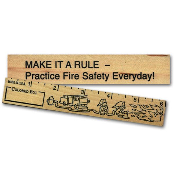 Fire Safety Color Me Ruler - 6", Stock