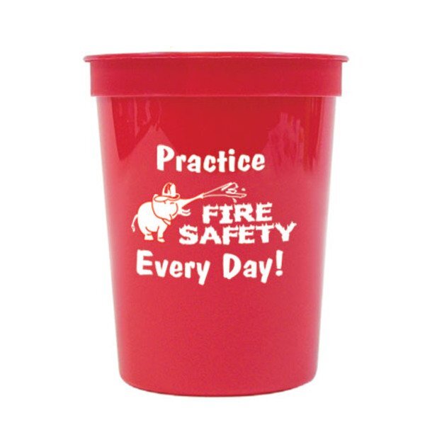 Practice Fire Safety Every Day Elephant Stadium Cup, 17oz., Stock