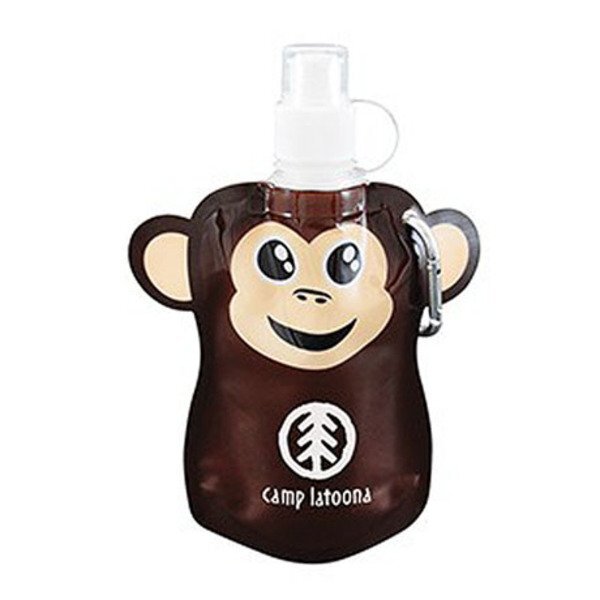 Paws N Claws Flat Water Bottle, 12oz. - Monkey