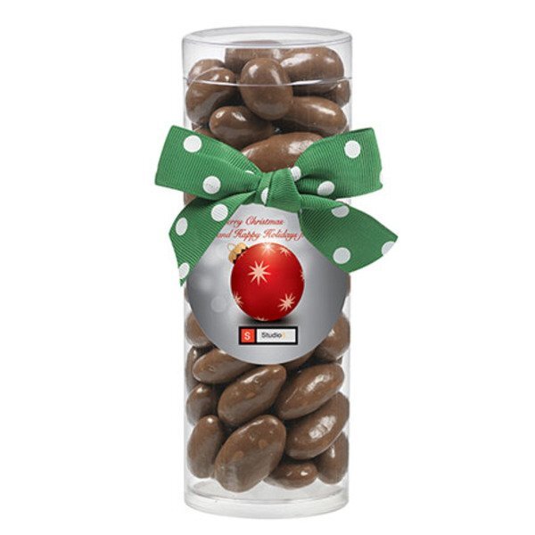 Elegant Small Gift Tube w/ Chocolate Almonds