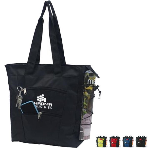 Fashionista Zipper Pocket 600D Polyester Tote