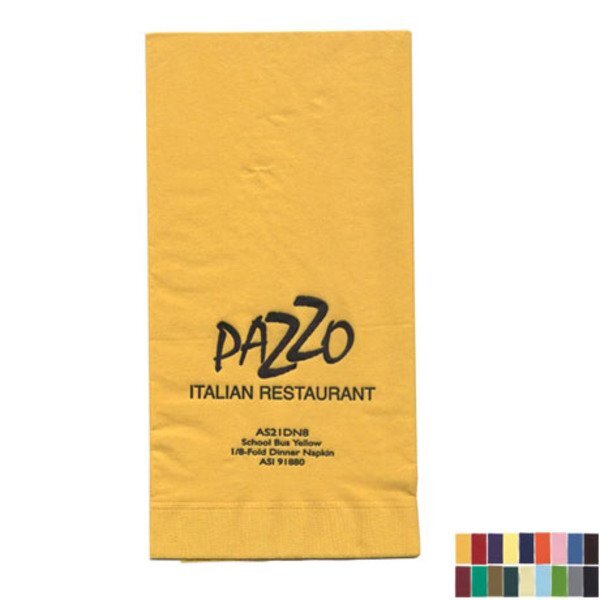 Colored Dinner Napkins, 1/8" Fold, 2 Ply