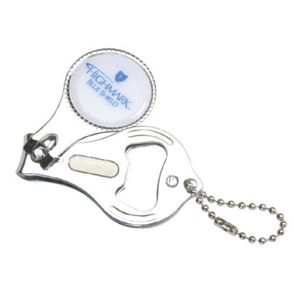 Round Nail Clipper & Bottle Opener Keychain