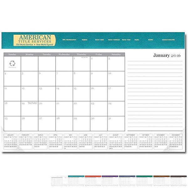 Desk Pad Calendar, 11" x 17"