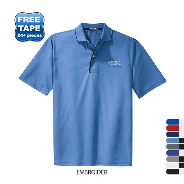 Sport-Tek® Dri-Mesh® Men's Performance Polo with Tipped Collar and Piping