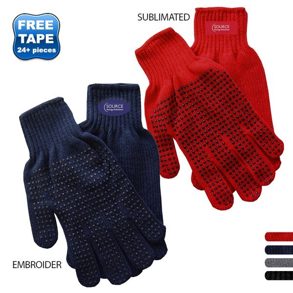 Knit Polyester Gripper Gloves