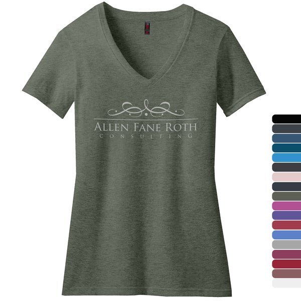 District Made® Perfect Blend® Ladies' V-Neck Tee