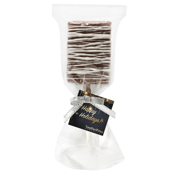 Chocolate Covered Crispy Pop with Chocolate Drizzle