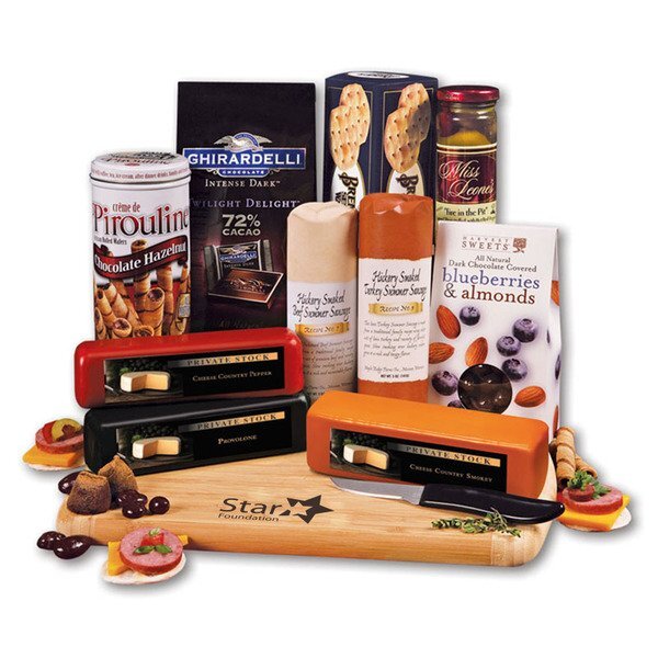 Extravagant Meat & Cheese Gift Set with Bamboo Cutting Board