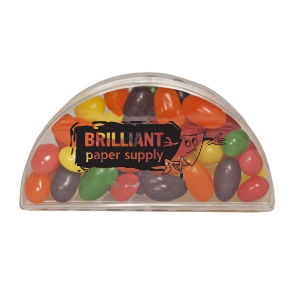 Clear Half Moon Container w/ Jelly Beans