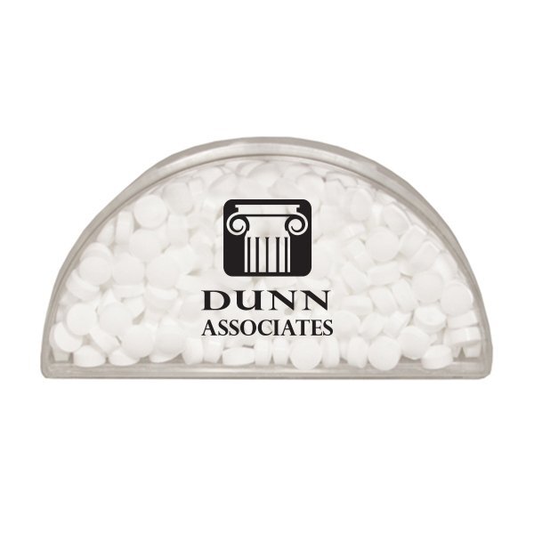 Clear Half Moon Container w/ Sugar Free Mints