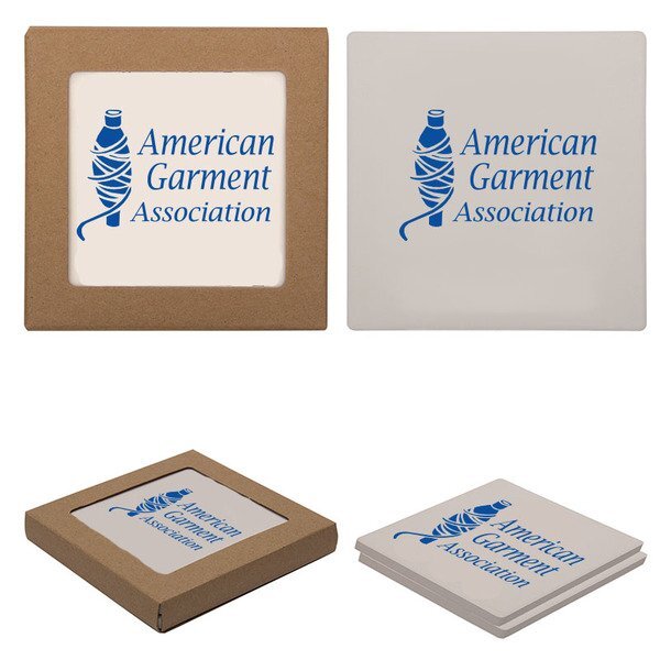 Square Absorbent Stone Coaster Duo