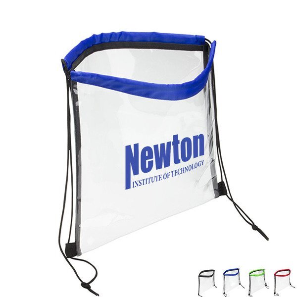 Clear Bag with Drawstring and Color Accent