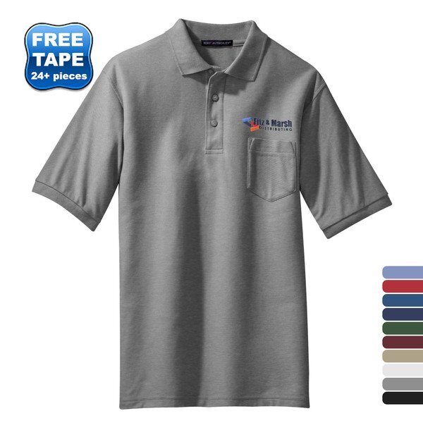 Port Authority® Silk Touch™ Pique Men's Polo with Pocket