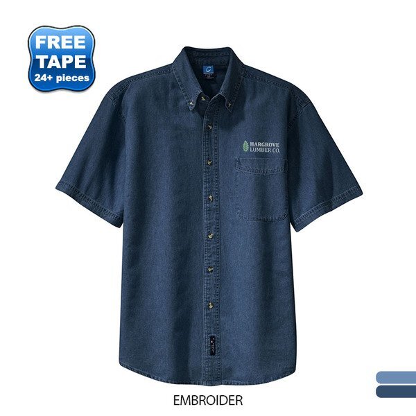 Port & Company® Value Denim Men's Short Sleeve Shirt