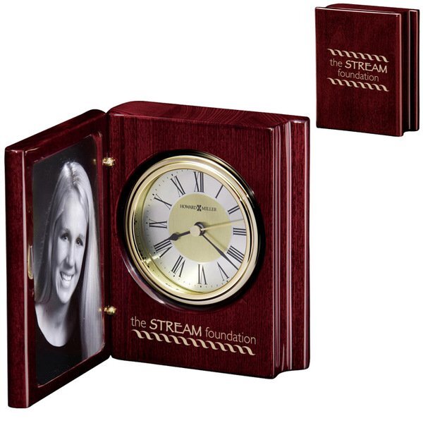 Howard Miller® Rosewood Portrait Book Frame Clock Combination