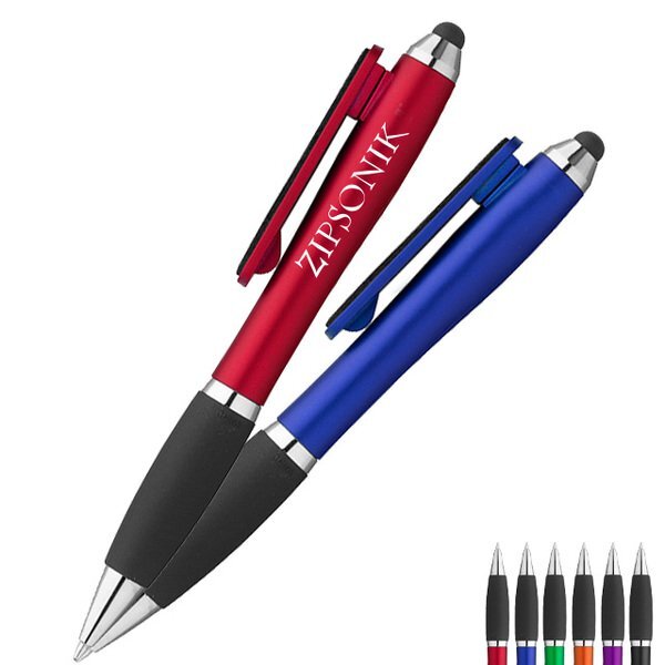 Curvaceous Stylus Twist Pen with Screen Cleaner