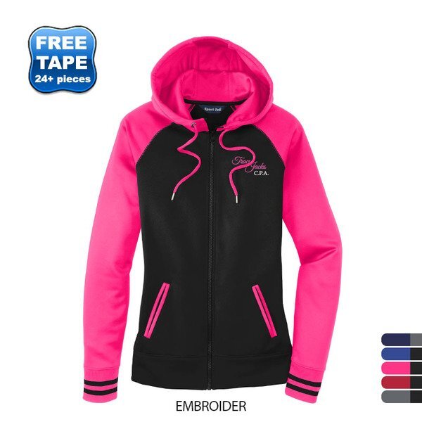 Sport-Tek® Sport-Wick® Varsity Fleece Ladies' Full-Zip Hoodie