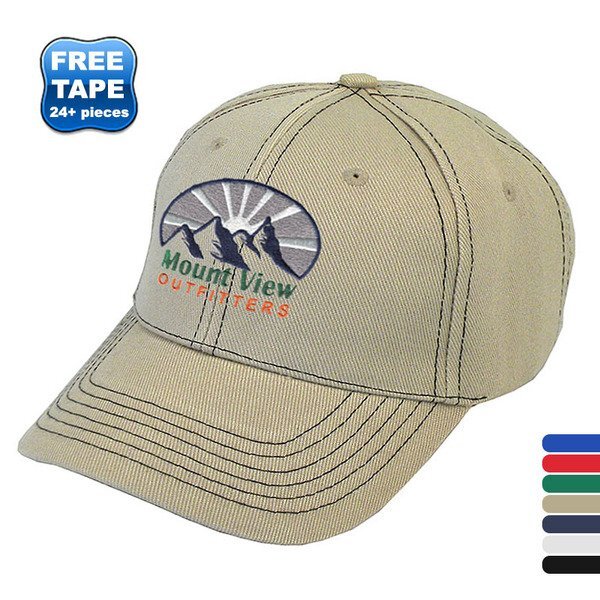 Contrast Stitch Acrylic Constructed Cap with Contrasting Underbill