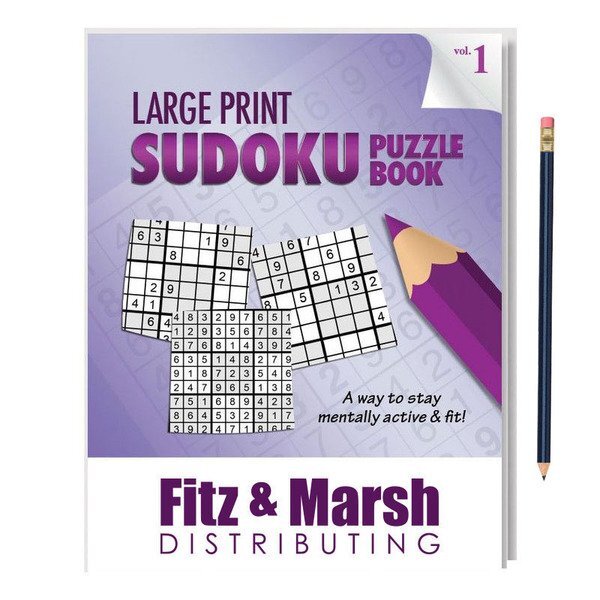 Large Print Sudoku Puzzle Book with Pencil - Vol. 1