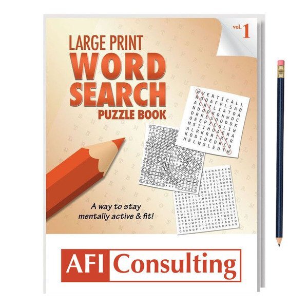 Large Print Word Search Puzzle Book with Pencil - Vol. 1