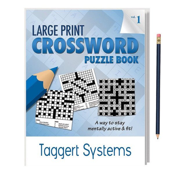 Large Print Crossword Puzzle Book with Pencil - Vol. 1