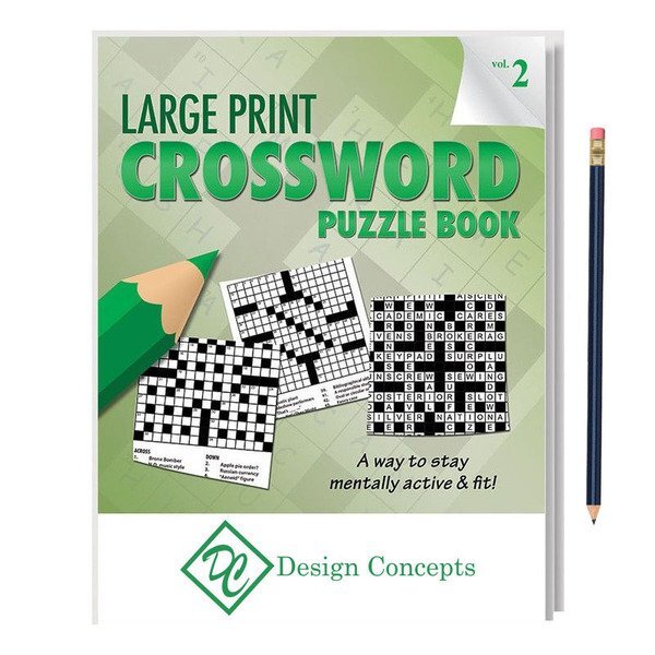 Large Print Crossword Puzzle Book  with Pencil - Vol. 2