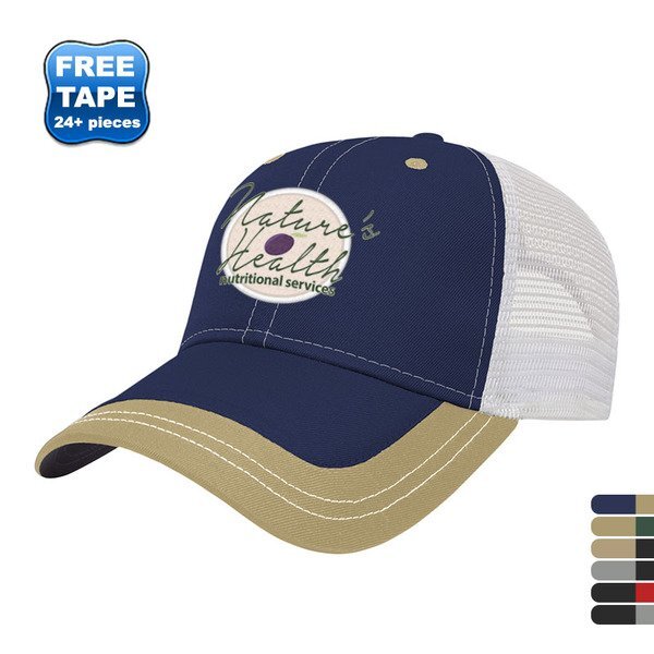 Value Two Tone Polyester Constructed Cap with Mesh Back